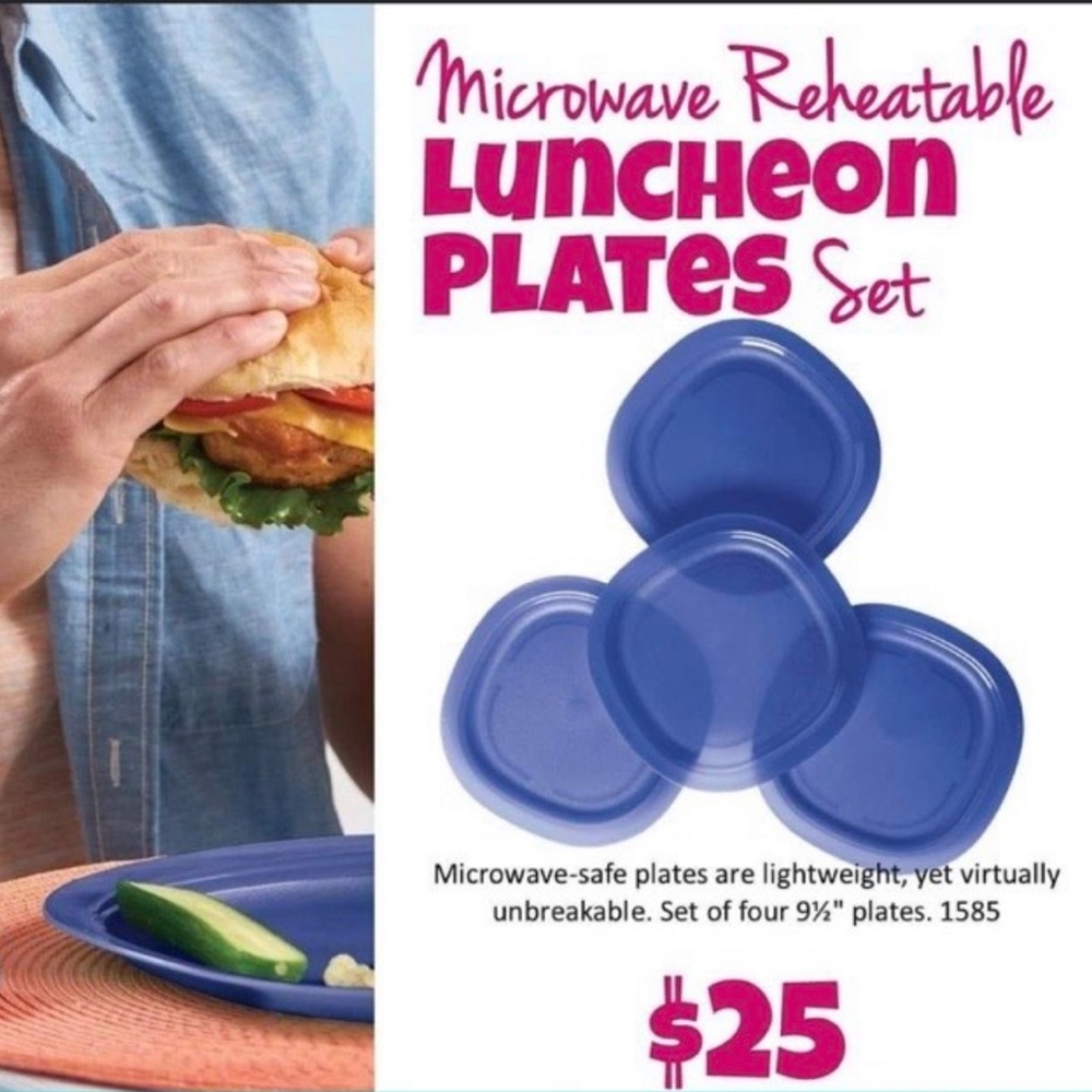 Tupperware Blue Luncheon Plates Set